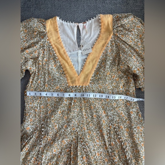 Free People Floral Mini Dress Size Small Half Sleeve Brand New - Picture 10 of 16
